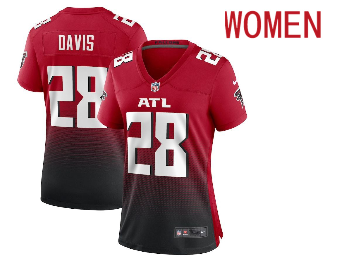 Women Atlanta Falcons #28 Mike Davis Nike Red Game NFL Jersey
